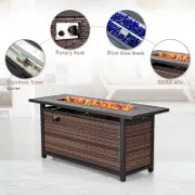Rectangle Propane Smokeless Fire Pit Table with Hidden Fuel Tank