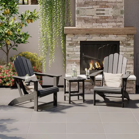 Outdoor Chair with Side Table 3-Piece Set