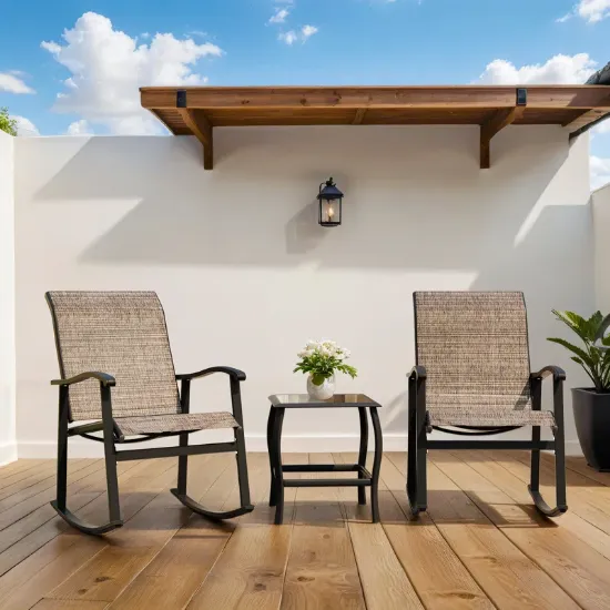 3 Piece Outdoor Furniture Rocking Patio Set