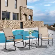 3 Piece Outdoor Furniture Rocking Patio Set