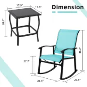 3 Piece Outdoor Furniture Rocking Patio Set