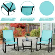 3 Piece Outdoor Furniture Rocking Patio Set