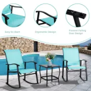3 Piece Outdoor Furniture Rocking Patio Set
