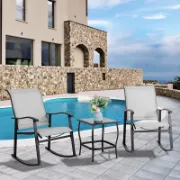 3 Piece Outdoor Furniture Rocking Patio Set