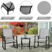 3 Piece Outdoor Furniture Rocking Patio Set