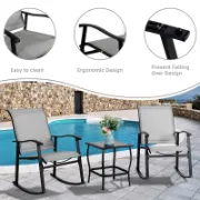 3 Piece Outdoor Furniture Rocking Patio Set