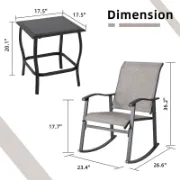 3 Piece Outdoor Furniture Rocking Patio Set
