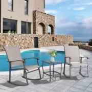 3 Piece Outdoor Furniture Rocking Patio Set