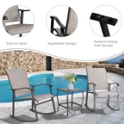 3 Piece Outdoor Furniture Rocking Patio Set