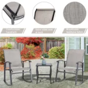 3 Piece Outdoor Furniture Rocking Patio Set