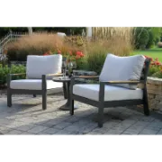 Black Aluminum Armchairs (Set of 2)