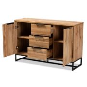 Contemporary 3-Drawer Buffet Cabinet with Shelves