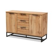 Contemporary 3-Drawer Buffet Cabinet with Shelves