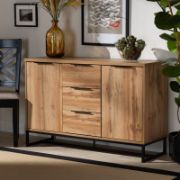 Contemporary 3-Drawer Buffet Cabinet with Shelves
