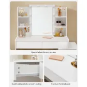 Vanity with LED Lights, 6 Drawers