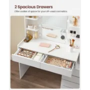 Vanity with LED Lights, 6 Drawers