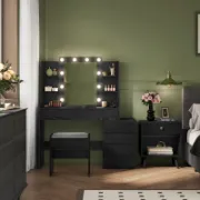 Vanity with LED Lights, 6 Drawers