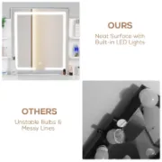Vanity Set with LED Mirror & Stool