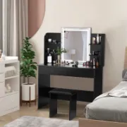 Vanity Set with LED Mirror & Stool