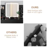 Vanity Set with LED Mirror & Stool