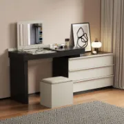 Modern Dressing Table with Mirror and Makeup Stool