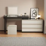 Modern Dressing Table with Mirror and Makeup Stool