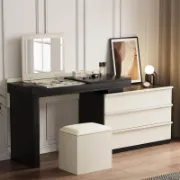 Modern Dressing Table with Mirror and Makeup Stool