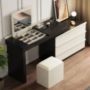 Modern Dressing Table with Mirror and Makeup Stool
