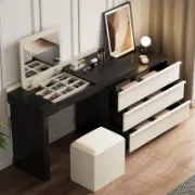 Modern Dressing Table with Mirror and Makeup Stool