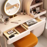 Luxury Vanity with LED Mirror and Stool