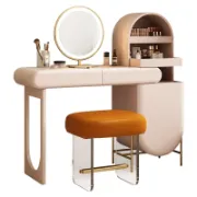Luxury Vanity with LED Mirror and Stool
