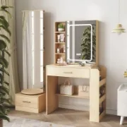Vanity Set with Tri-Color Illuminated Mirror
