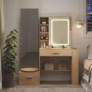 Vanity Set with Tri-Color Illuminated Mirror