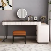 Vanity Set with Mirror and Stool