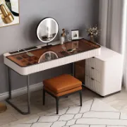 Vanity Set with Mirror and Stool