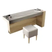 Vanity Set with Mirror and Stool