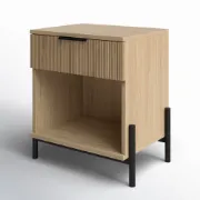 1-Drawer Nightstand with Open Cubby