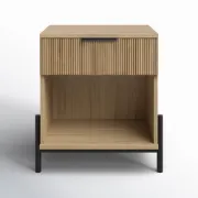 1-Drawer Nightstand with Open Cubby
