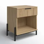 1-Drawer Nightstand with Open Cubby