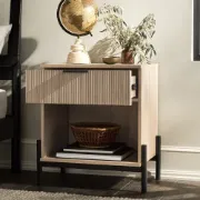 1-Drawer Nightstand with Open Cubby