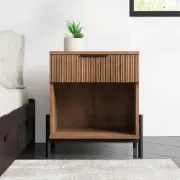 1-Drawer Nightstand with Open Cubby