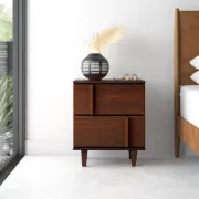 2-Drawer Solid Wood Nightstand