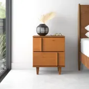 2-Drawer Solid Wood Nightstand