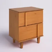 2-Drawer Solid Wood Nightstand