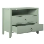 Elegant 2-Drawer Nightstand with Soft White Finish