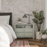 Elegant 2-Drawer Nightstand with Soft White Finish