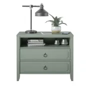 Elegant 2-Drawer Nightstand with Soft White Finish