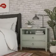 Elegant 2-Drawer Nightstand with Soft White Finish