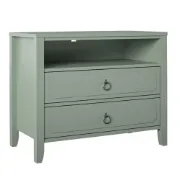Elegant 2-Drawer Nightstand with Soft White Finish