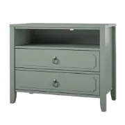Elegant 2-Drawer Nightstand with Soft White Finish